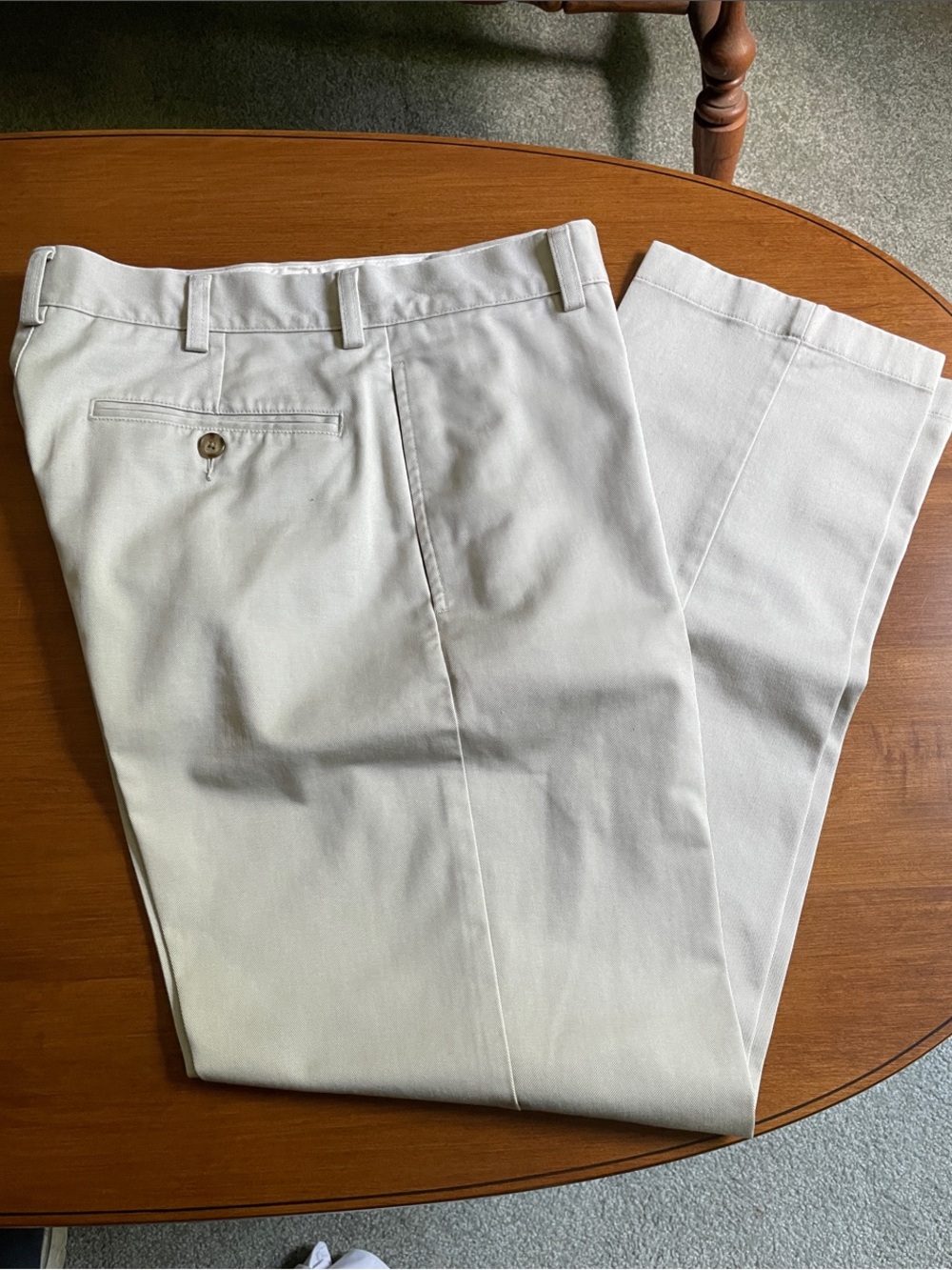 L.L. Bean Men's Cream Chino Pants - Straight Leg Cotton Twill